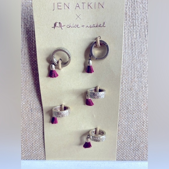 Jen Atkin X Chloe + Isabel Tassel Burgundy Braid Charms NEW - Picture 4 of 5
